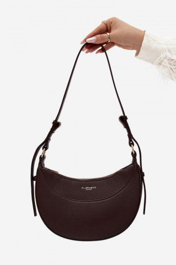 Pequena bolsa de couro sintético chocolate Miri