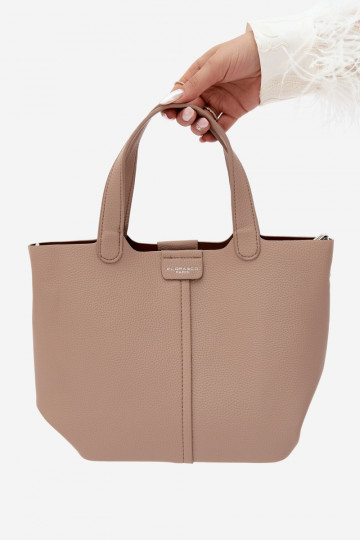 Bolsa de couro sintético marfim Blaire