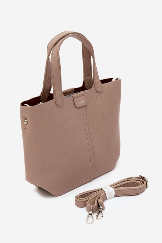 Bolsa de couro sintético marfim Blaire