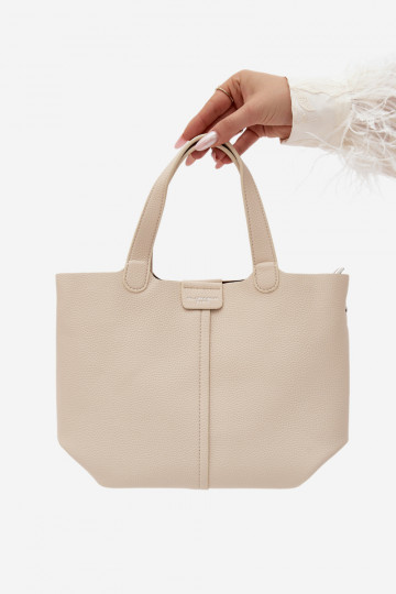 Bolsa de couro sintético areia clara Blaire