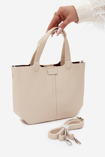 Bolsa de couro sintético areia clara Blaire 2