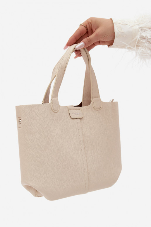 Bolsa de couro sintético areia clara Blaire
