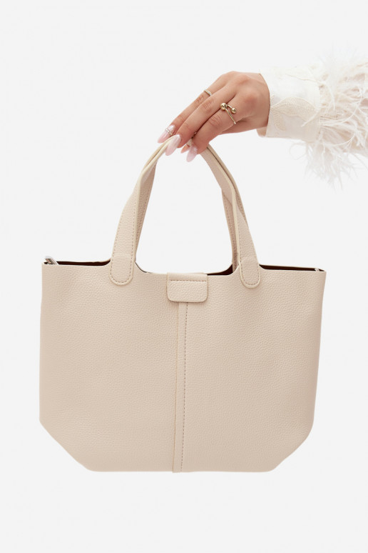 Bolsa de couro sintético areia clara Blaire