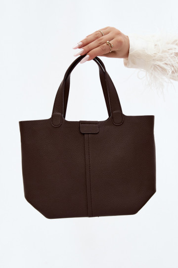 Bolsa de couro sintético chocolate Blaire