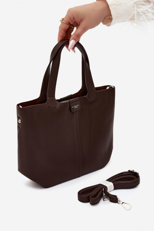 Bolsa de couro sintético chocolate Blaire