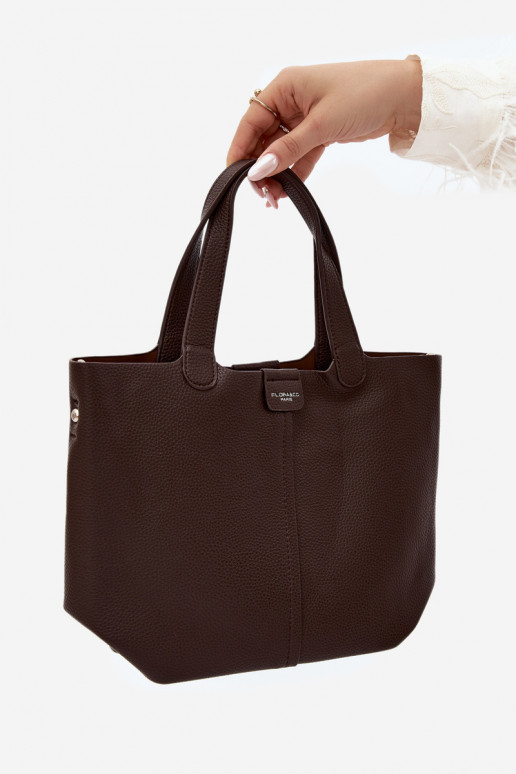 Bolsa de couro sintético chocolate Blaire