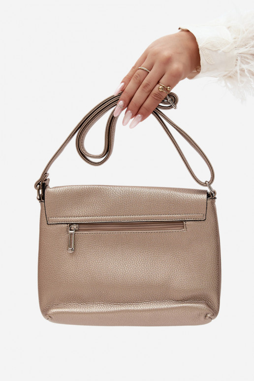 Bolsa estilo carteiro de couro sintético dourado Sigrid