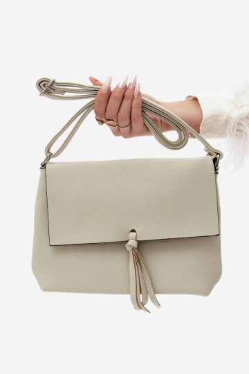 Bolsa de carteiro com franjas em couro sintético verde menta Sigrid