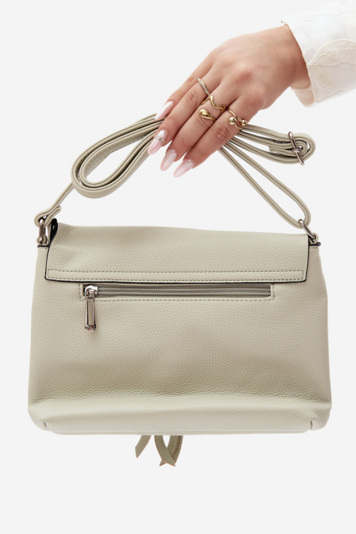 Bolsa de carteiro com franjas em couro sintético verde menta Sigrid
