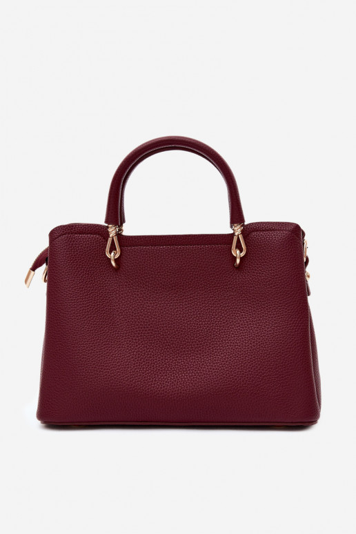 Bolsa com chaveiro de couro sintético com motivos florais em bordô Noomi