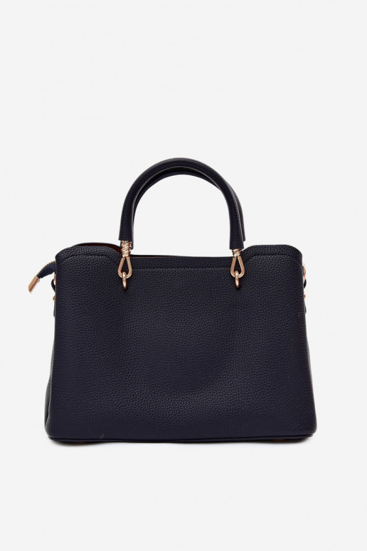 Bolsa com chaveiro de couro sintético com motivos florais em azul escuro Noomi