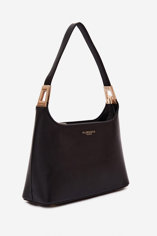 Bolsa de couro sintético em preto Gretta