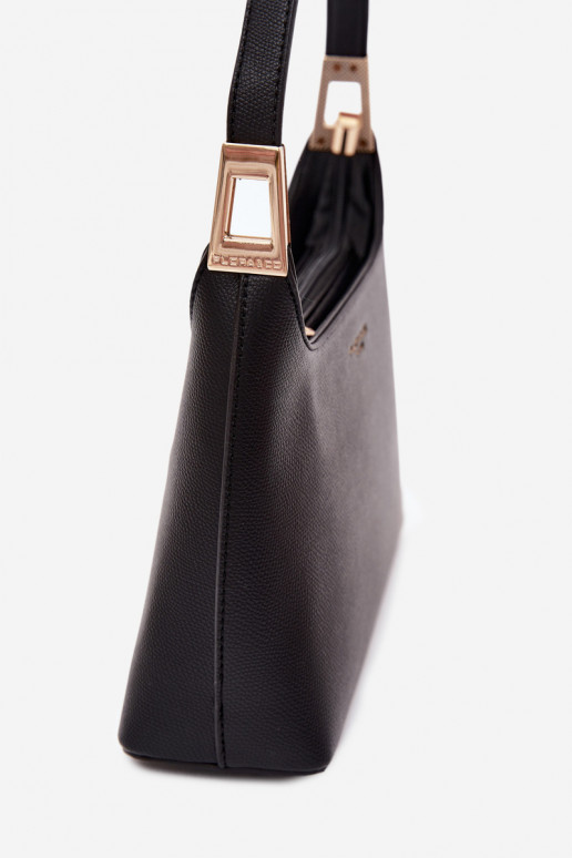 Bolsa de couro sintético em preto Gretta