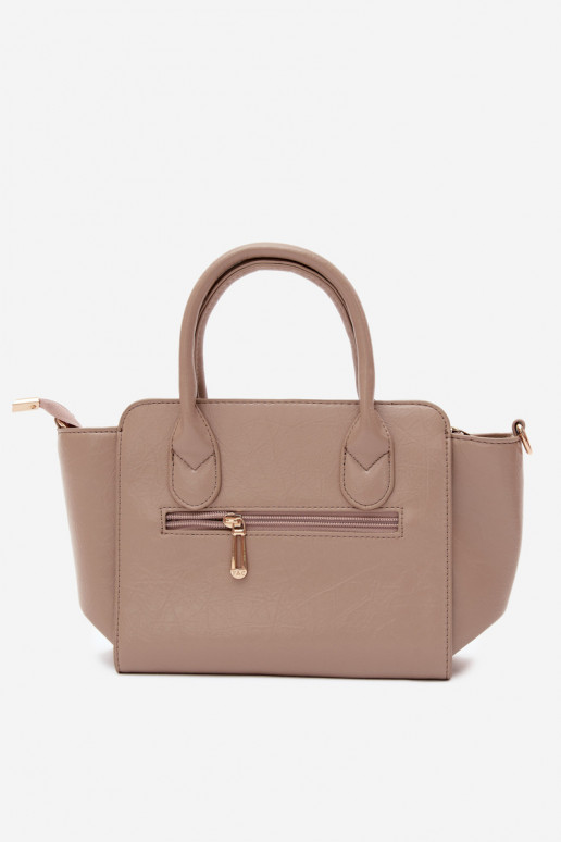 Bolsa tipo de couro sintético em marfim Odelia