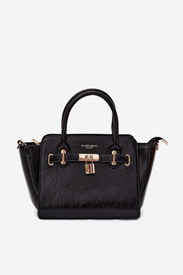 Bolsa tipo de couro sintético em preto Odelia