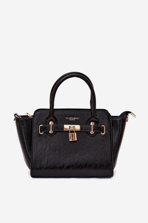 Bolsa tipo de couro sintético em preto Odelia