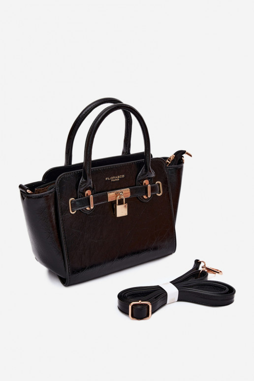 Bolsa tipo de couro sintético em preto Odelia