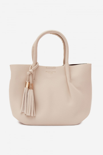 Bolsa de couro sintético em areia clara Fleece