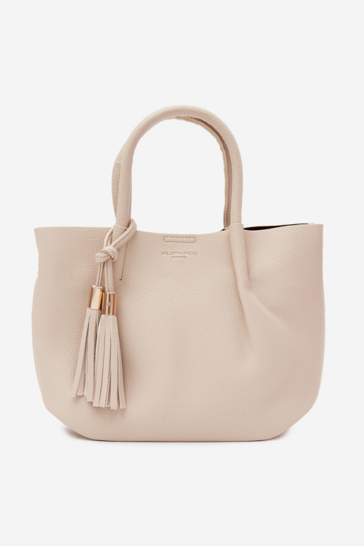 Bolsa de couro sintético em areia clara Fleece