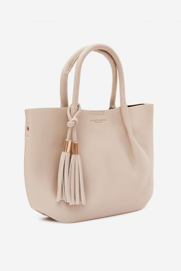Bolsa de couro sintético em areia clara Fleece 2
