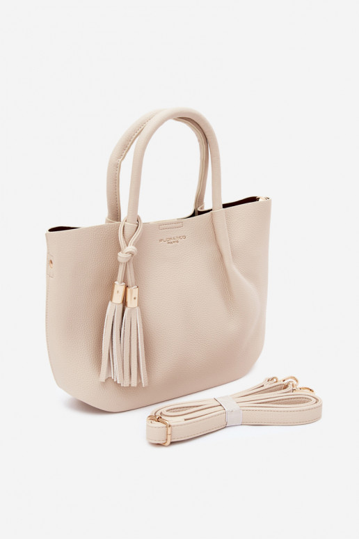 Bolsa de couro sintético em areia clara Fleece
