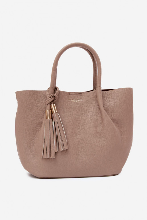 Bolsa de couro sintético em marfim Fleece