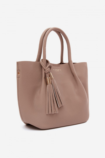 Bolsa de couro sintético em marfim Fleece 2