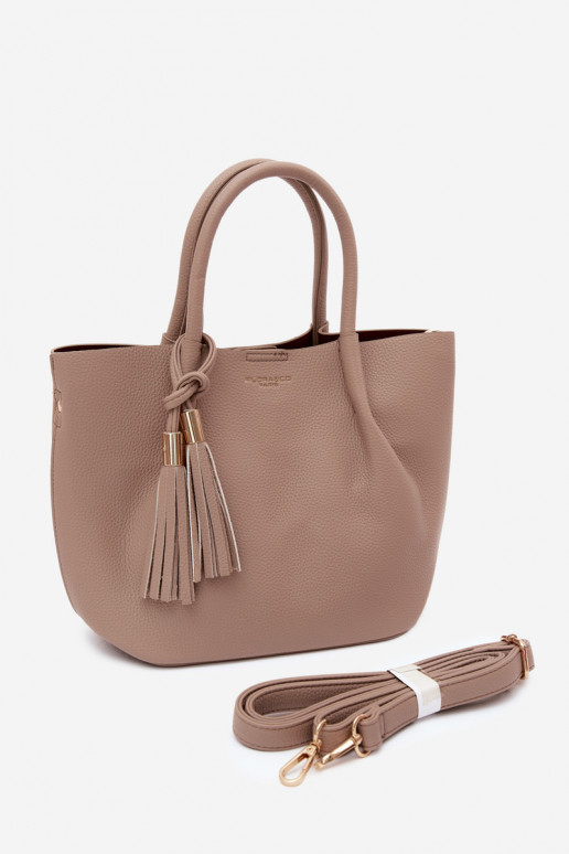 Bolsa de couro sintético em marfim Fleece