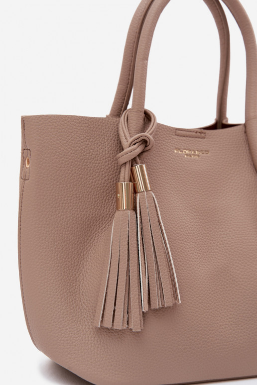 Bolsa de couro sintético em marfim Fleece