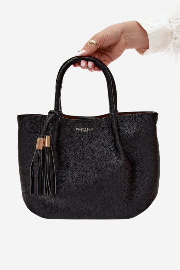 Bolsa de couro sintético em preto Fleece