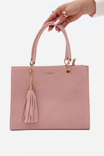 Bolsa tipo de camurça sintética em rosa Ottilie