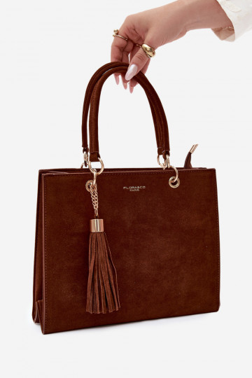Bolsa em camurça sintética chocolate Ottilie