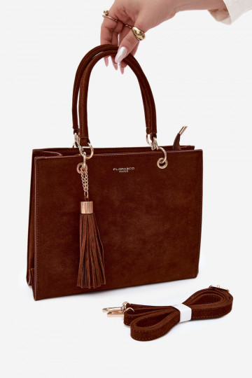 Bolsa em camurça sintética chocolate Ottilie 2