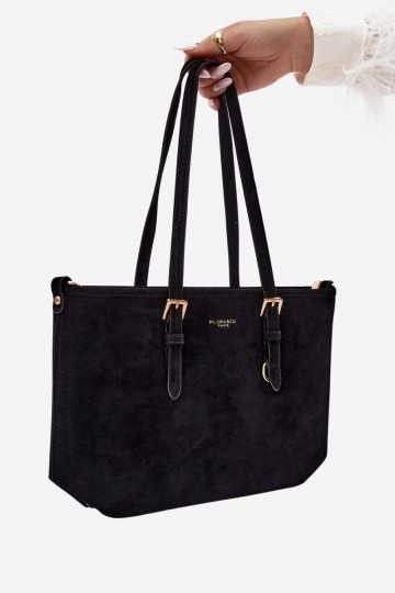 Bolsa em camurça sintética preta Araminta 2