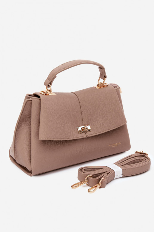 Bolsa feminina em couro sintético marfim Sybella