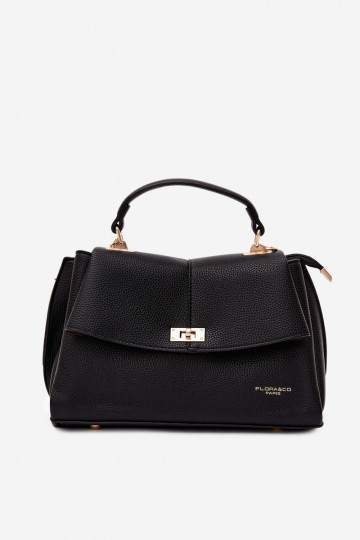 Bolsa feminina em couro sintético preta Sybella