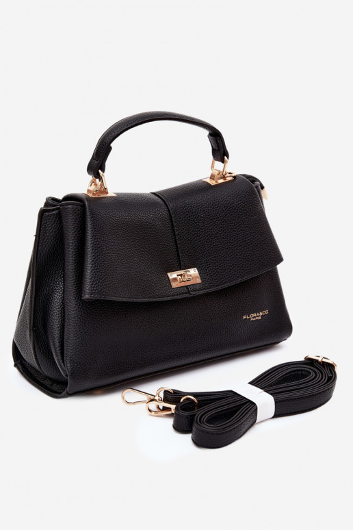 Bolsa feminina em couro sintético preta Sybella