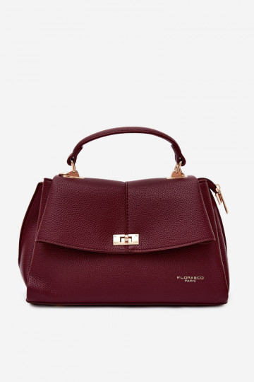 Bolsa feminina em couro sintético bordô Sybella