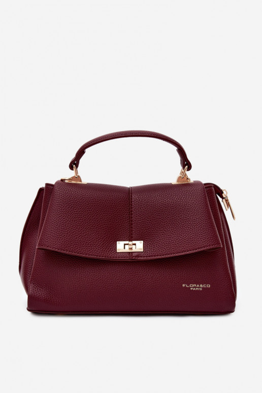 Bolsa feminina em couro sintético bordô Sybella