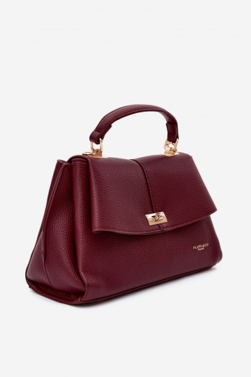 Bolsa feminina em couro sintético bordô Sybella 2