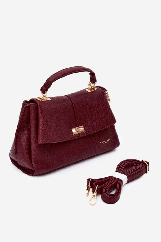 Bolsa feminina em couro sintético bordô Sybella