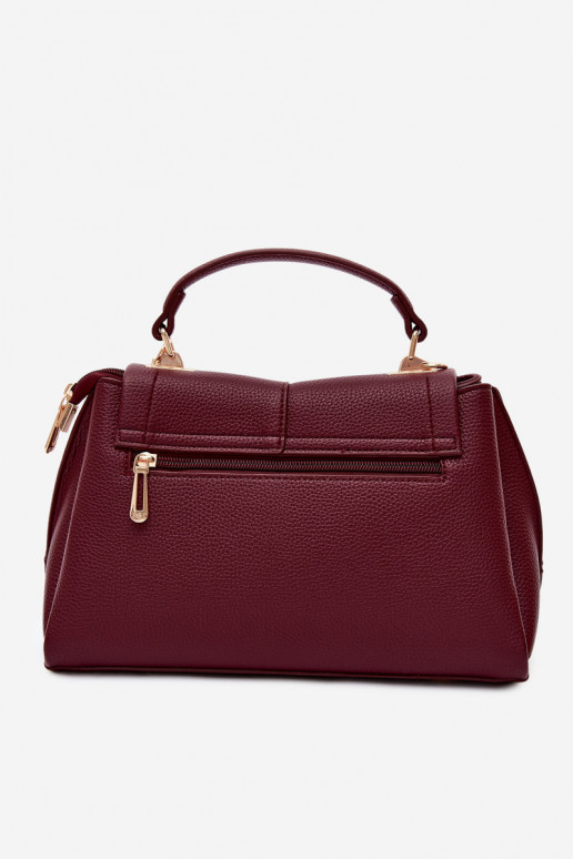 Bolsa feminina em couro sintético bordô Sybella