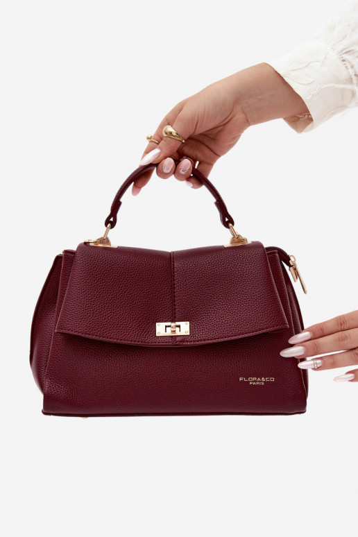 Bolsa feminina em couro sintético bordô Sybella