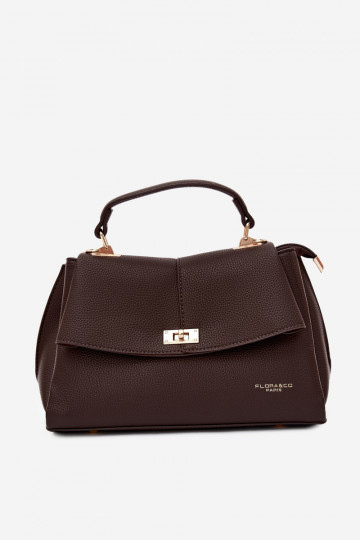 Bolsa feminina em couro sintético chocolate Sybella