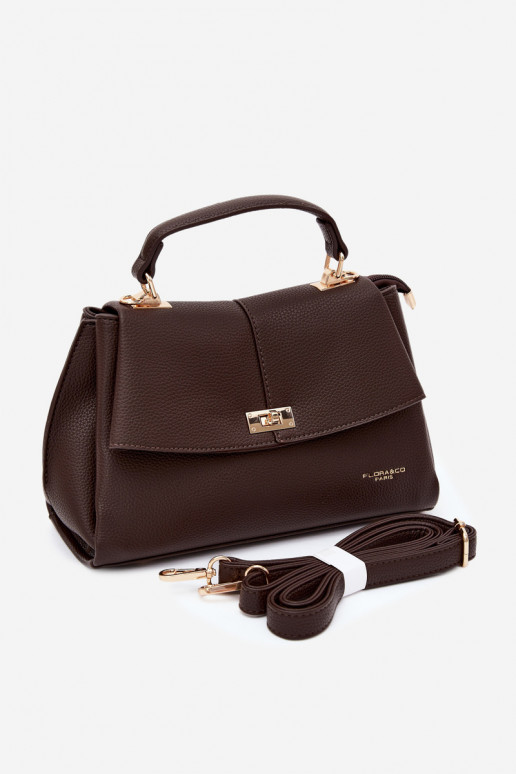 Bolsa feminina em couro sintético chocolate Sybella