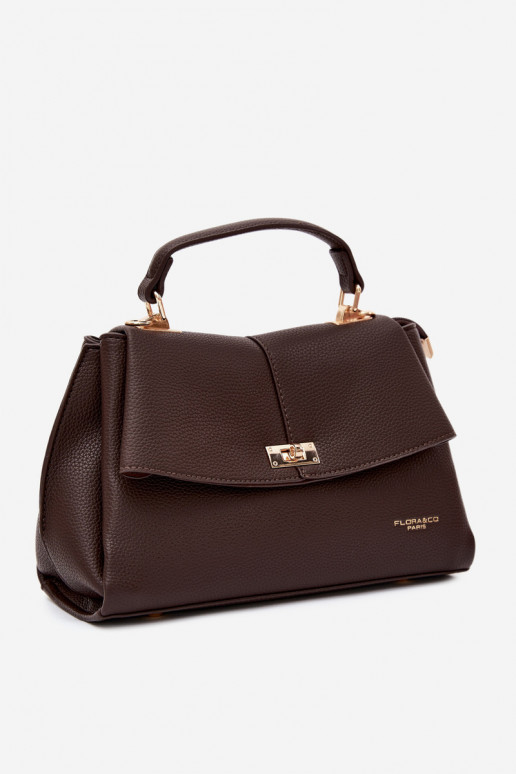 Bolsa feminina em couro sintético chocolate Sybella