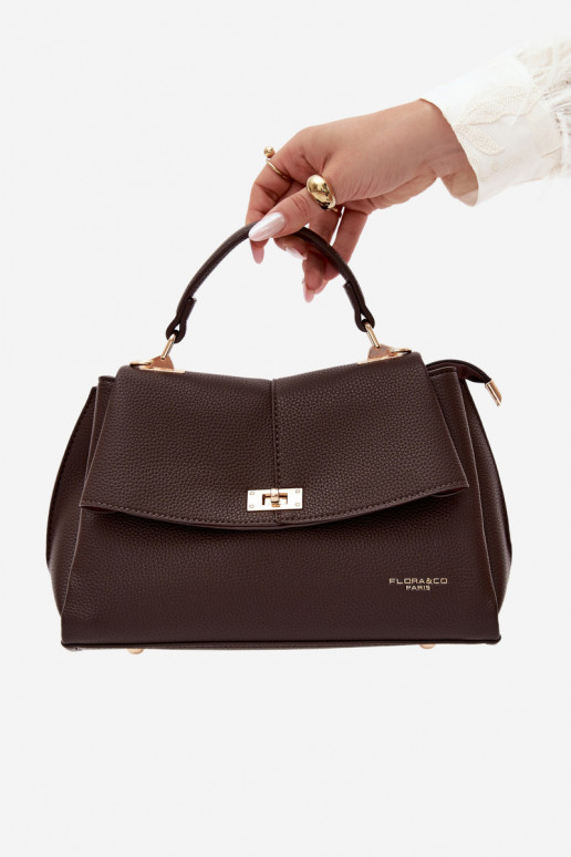 Bolsa feminina em couro sintético chocolate Sybella