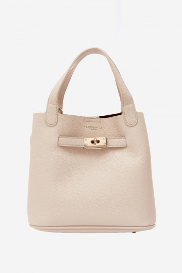 Bolsa com necessaire em couro sintético areia Crumble