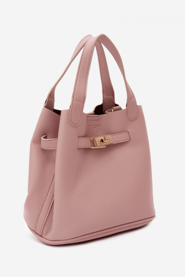 Bolsa com necessaire em couro sintético rosa Crumble 2