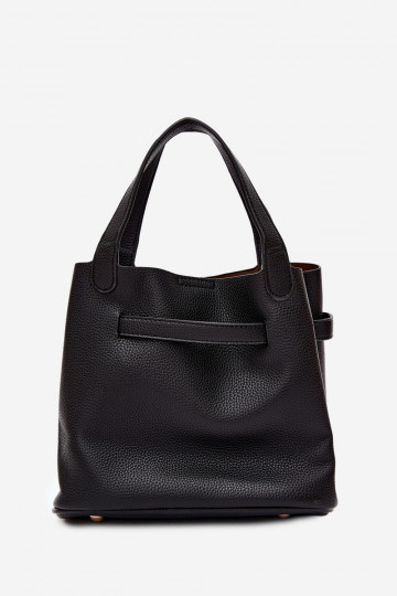 Bolsa preta de couro sintético com necessaire Crumble 2
